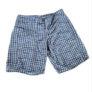 Patagonia Gray and White Triangle-Print Men's Board Shorts Size 36